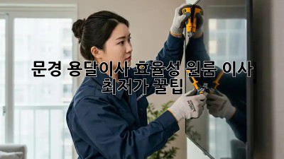 문경 용달이사 효율성: 원룸 이사 최저가 꿀팁! 🚛